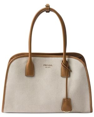 Prada リネンブレンド ハンドバッグ M - ナチュラル