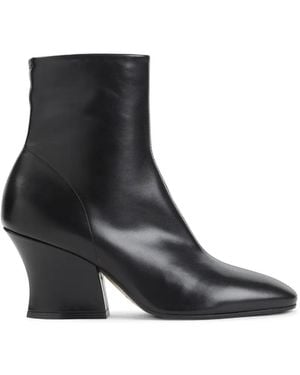Jil Sander Botines Con Tacón Grueso - Negro