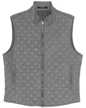 Tagliatore Two-Way Zip Gilet - Grey