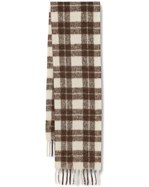 Marc O' Polo Check-Pattern Fringed Scarf - Natural