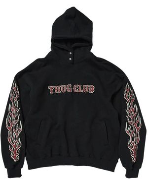 THUG CLUB Graphic-Print Hoodie - Black