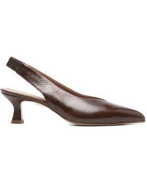 Pedro Miralles Pointed-Toe Slingback Pumps - Brown