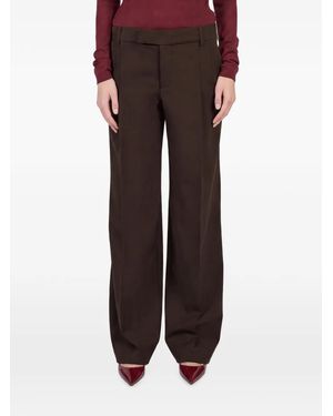 FEDERICA TOSI Wide-Leg Pressed-Pleat Trousers - Black