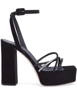 Giuseppe Zanotti 120Mm Arhama Embellished Platform Sandals - Blue