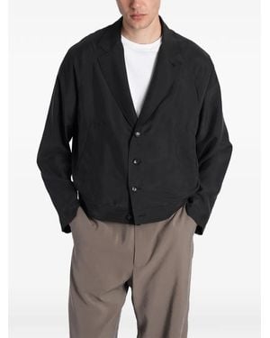 Emporio Armani Pleat-Detail Jacket - Grey