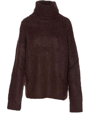 Uma Wang Pullover mit Stehkragen - Braun