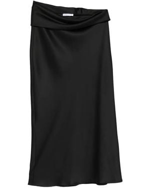Patrizia Pepe Draped Midi Skirt - Black