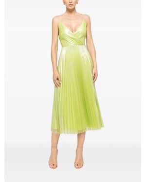 Nissa Pleated Tulle Midi Dress - Yellow
