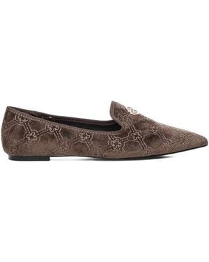 V73 Embellished Pointed-Toe Loafers - Brown