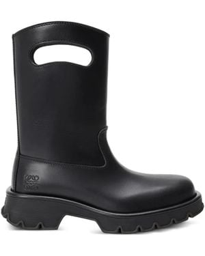 Loewe Bobby Cut-Out Lug-Sole Boots - Black