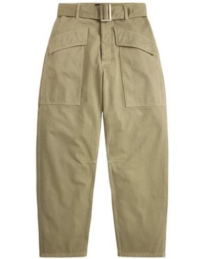 RRL Pantalones con cinturón - Verde