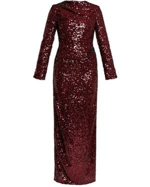 Erdem Draped Long Sleev Dress - Red