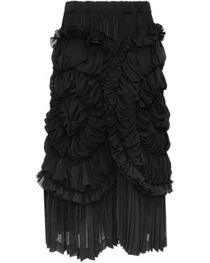 Comme des Garçons Tiered Ruffled Midi Skirt - Black