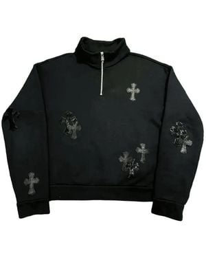 Chrome Hearts Cross-Patch Quarter-Zip Jumper - Black
