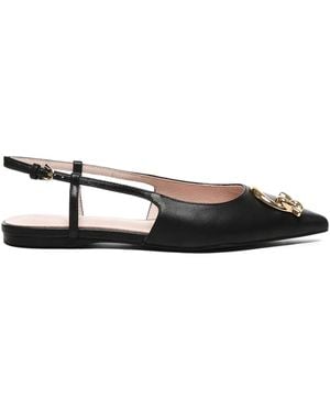 Coccinelle C-Me Slingback Leather Ballet Flats - Black