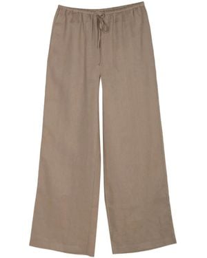 FRAME Drawstring Linen Trousers - Natural