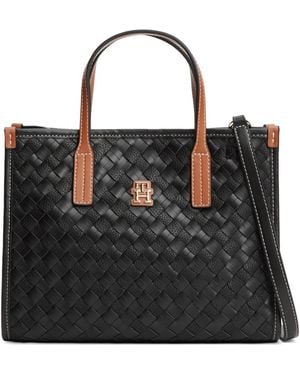 Tommy Hilfiger Logo-Plaque Tote Bag - Black