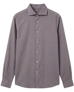 Fedeli Long-Sleeve Button-Down Shirt - Purple