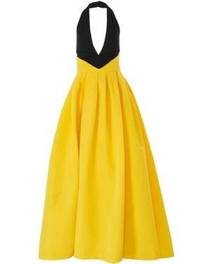 Carolina Herrera プランジネック ドレス - イエロー