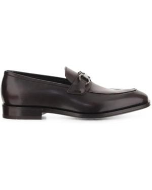 Ferragamo Loafers With Gancini Buckle - White