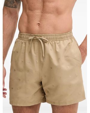 Nike Logo-Embroidered Swim Shorts - Natural