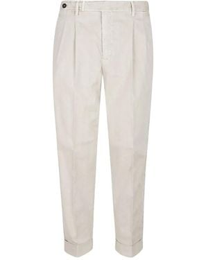 PT Torino Pleated-Front Pants - White