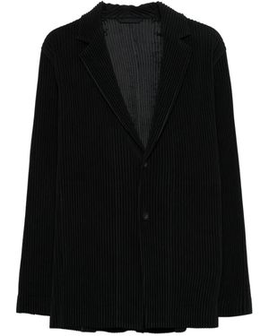 Homme Plissé Issey Miyake Pleated Button Blazer - Black
