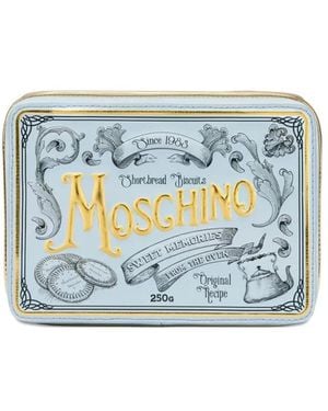 Moschino Logo-Embossed Clutch - Blue
