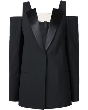 Vera Wang Off-shoulder Tuxedo Blazer - Black
