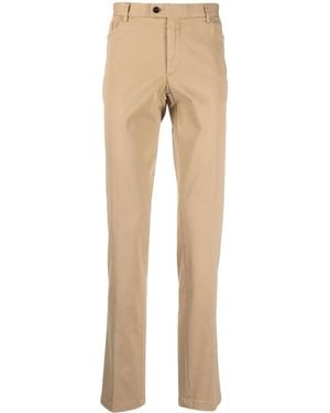 Billionaire Classic Cotton Straight Leg Trousers - Natural