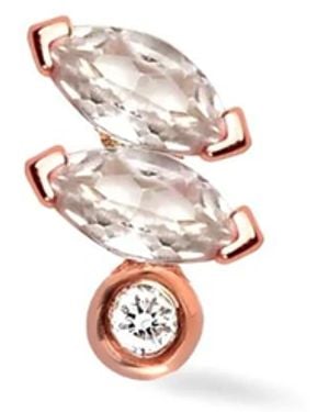 Lark & Berry 14Kt Rose Veto Diamond And Sapphire Earring - White