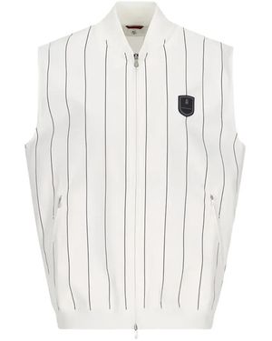 Brunello Cucinelli Striped Logo-Patch Vest - White