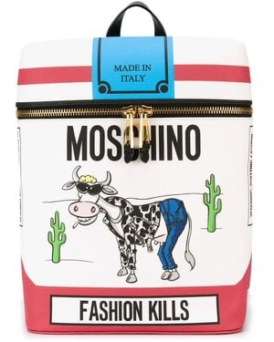 Moschino Fashion Kills Backpack - White