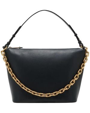 Emporio Armani Medium Hobo Leather Tote Bag - Black