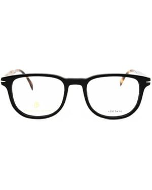 David Beckham Tortoiseshell-Effect Rectangle-Frame Glasses - Black