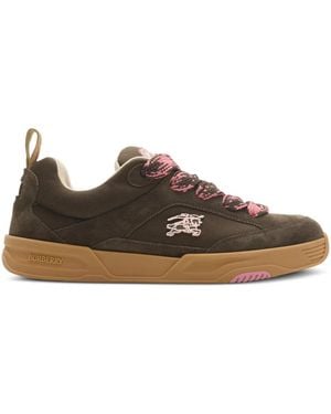 Burberry Equestrian Knight Suède Sneakers - Bruin
