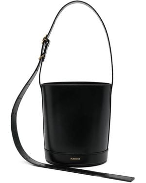 Jil Sander Cannolo Bucket Bag - Black