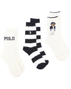 Polo Ralph Lauren Logo-Embroidered Socks Set (Set Of Three) - White