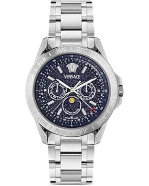 Versace Galaxy Moonphase 44Mm Watch - Blue
