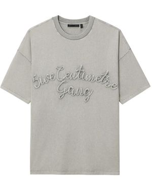 FIVE CM Embroidered T-Shirt - Grey