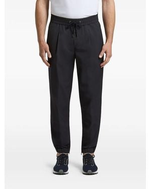 Peserico Drawstring-Waist Zip-Cuff Track Trousers - Black