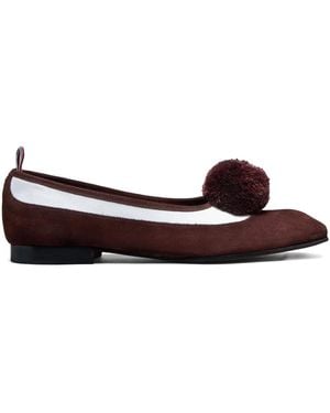 Thom Browne Opera Spectator Ballerinas Mit Pompon - Braun