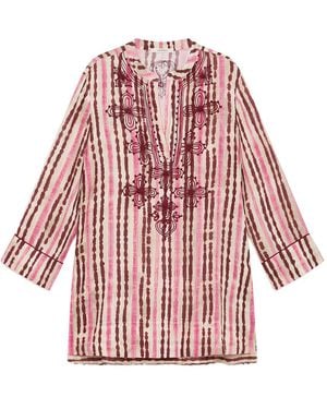 Tagliatore Vertical Stripes Jacket - Red