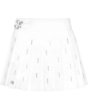 Philipp Plein Pleated Mini Skirt - White