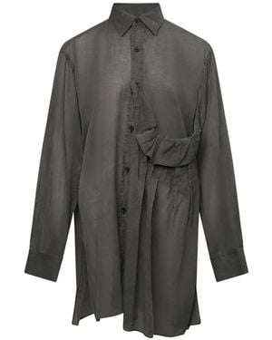 Y's Yohji Yamamoto Chemise À Détails Plissés - Grey