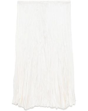 Michael Kors Charmeuse-Midirock Aus Satin - Weiß