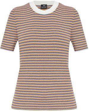 Paul Smith Gestreept T-Shirt - Roze