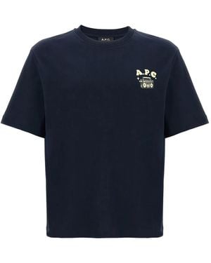 A.P.C. Disco Boombox Print T-Shirt - Blue