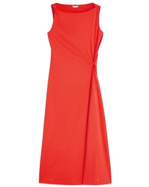 Tommy Hilfiger Twist-Detail Boat-Neck Midi Dress - Red