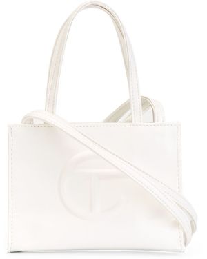 Telfar Small Logo Embossed Tote - White